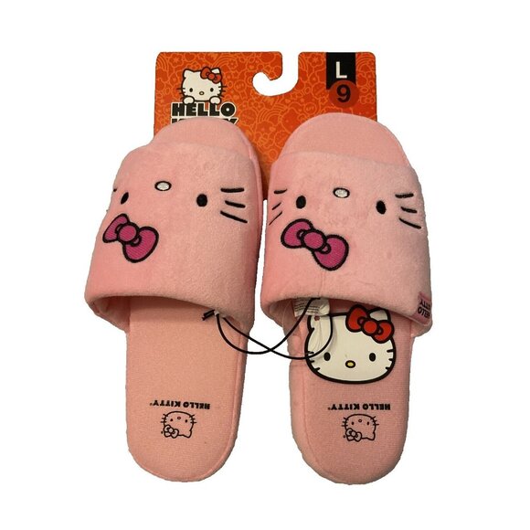 Sanrio Hello Kitty PINK SLIPPERS WOMENS SIZE L SIZE 8/9 NEW slip on - Picture 2 of 7